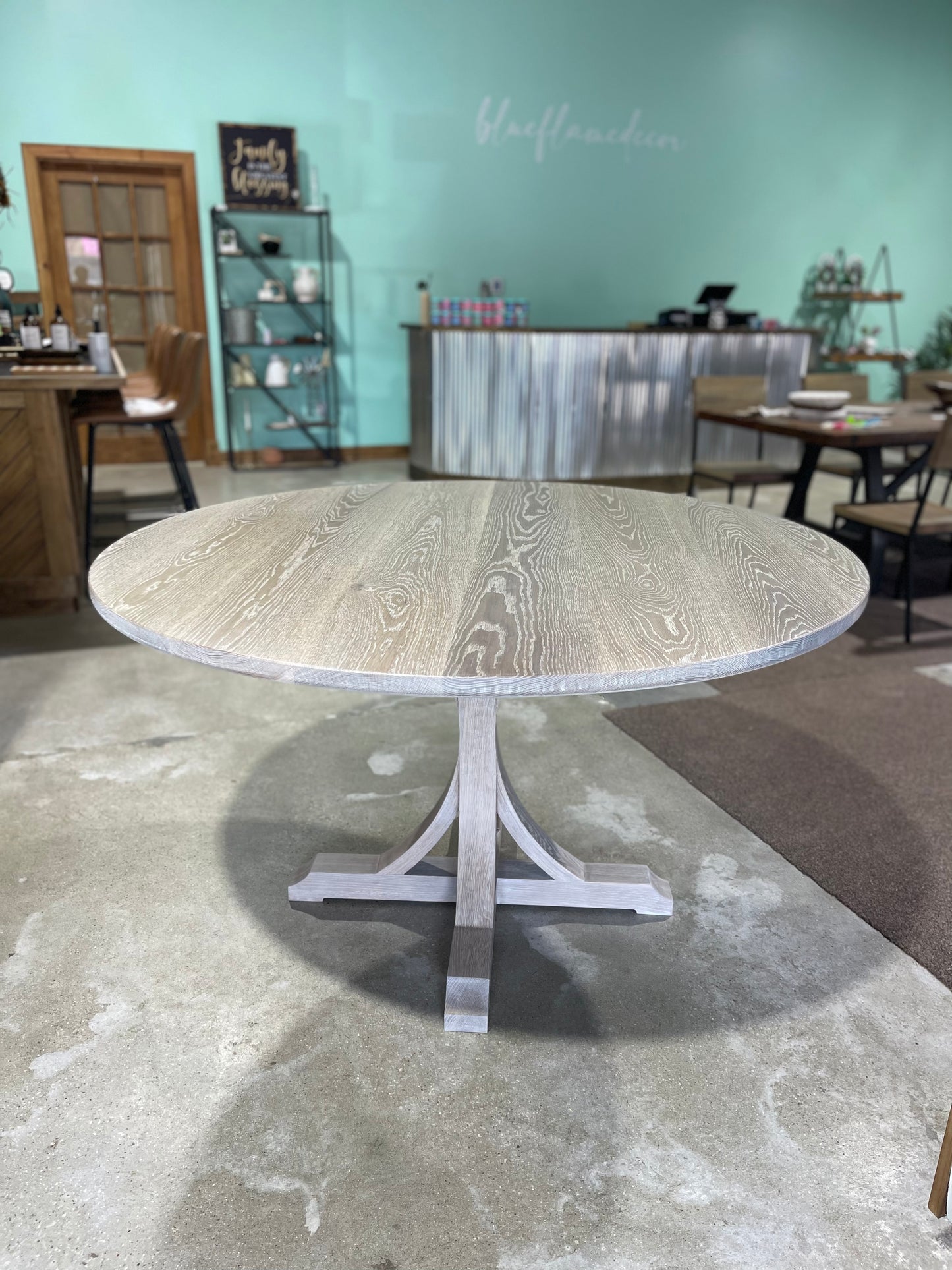 The Sage Round Trestle Table